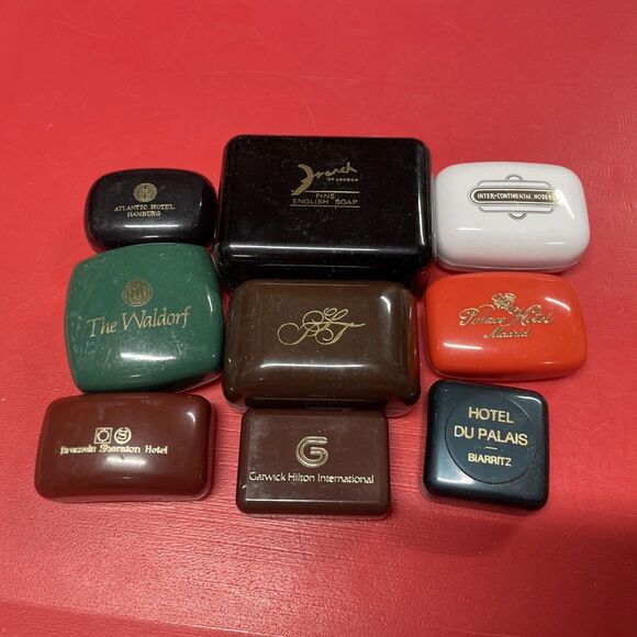 Vintage Lot of European Hotel Soap & Boxes Lot of 9 Waldorf Brussels Biarritz - Picture 1 of 7